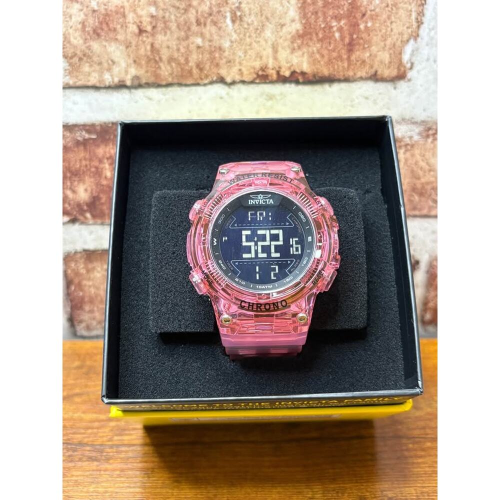 Invicta Racing Burnout Digital Men's Watch - 52mm, Transparent, Pink